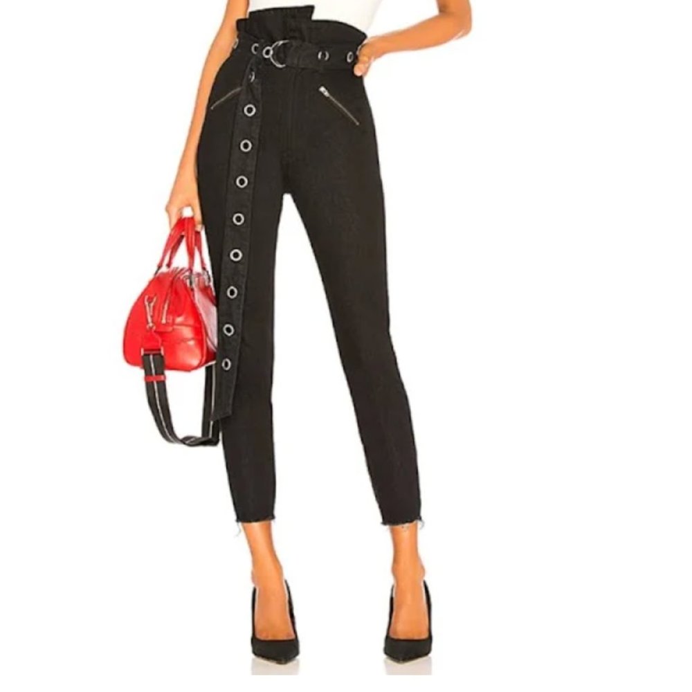 Grlfrnd Women's Mia Paperbag Moto jeans